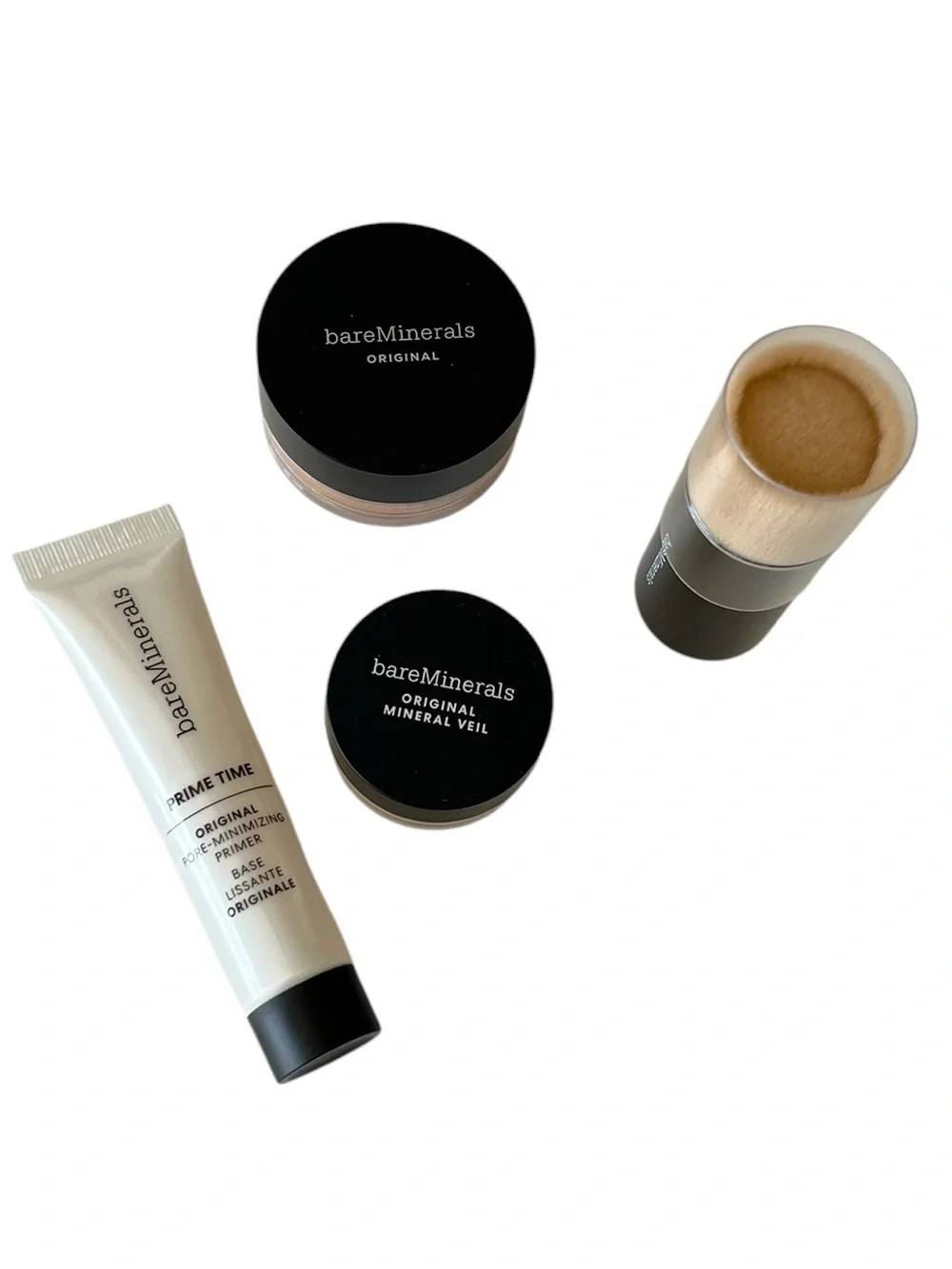 bareMinerals Primer Original Foundation Mineral Veil Brush Bundle NEW